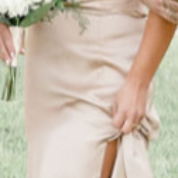 Champagne Gold 2-Piece Dress - Picture 6 of 9